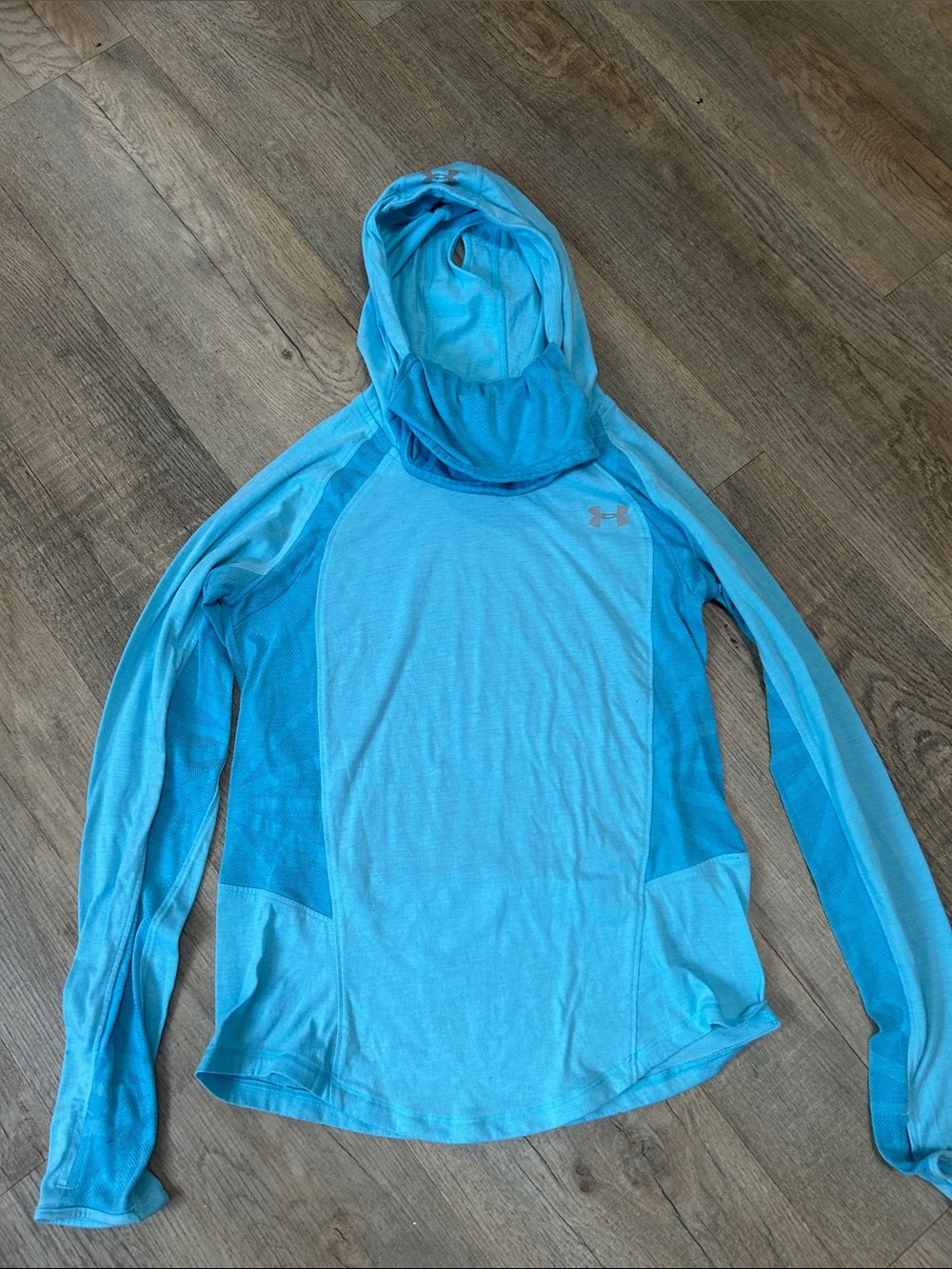 Under Armour Bright Turquoise Hooded Performance Shirt